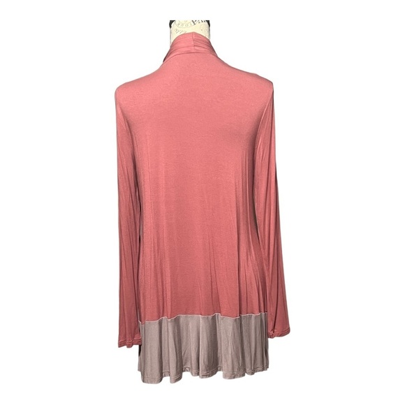 Lori Goldstein LOGO Color-Block Open Front Cardigan W/Contrast Pockets Small - Picture 6 of 11